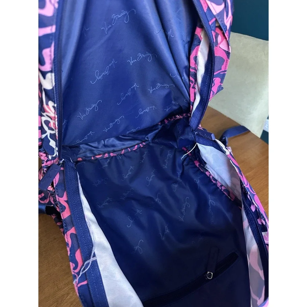 Vera Bradley Pink and Navy Blue Floral Rose Backpack